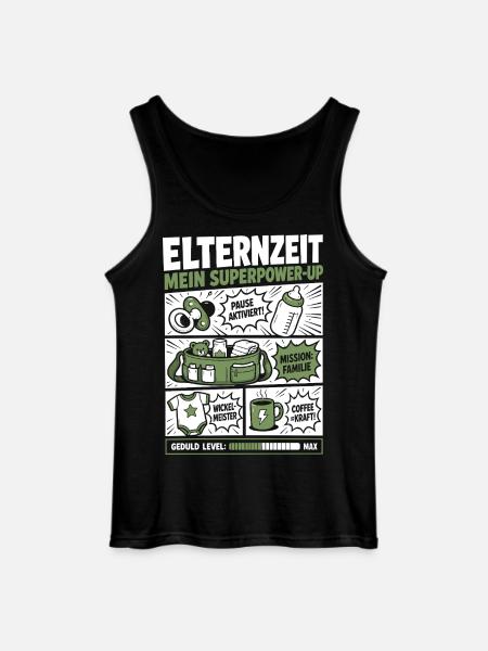 Elternzeit Mein Superpower-Up - Gildan Männer Tank Top - Schwarz