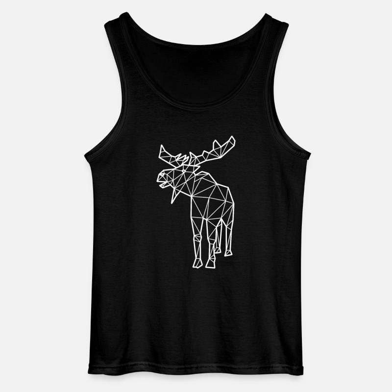 Elch Polygon - Gildan Männer Tank Top - Schwarz