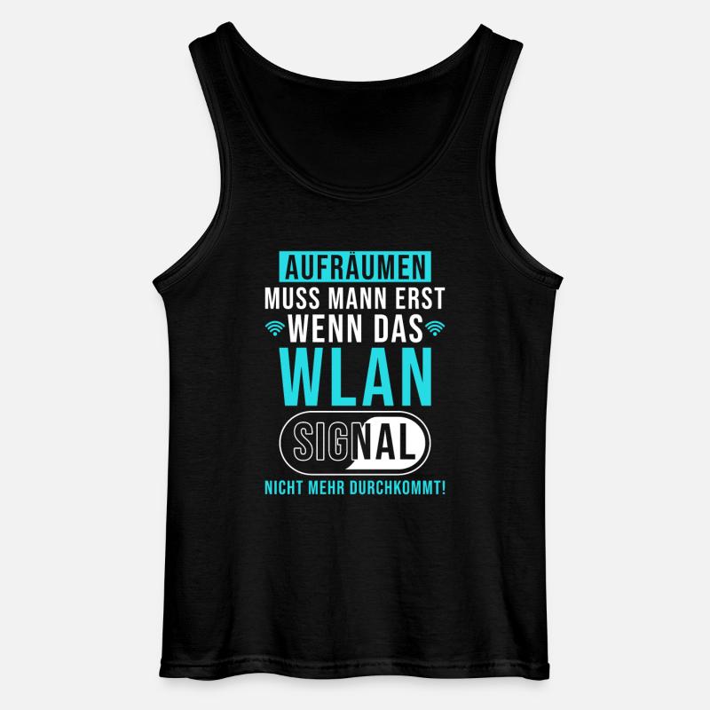 Wlan Lustiger Spruch - Gildan Männer Tank Top - Schwarz