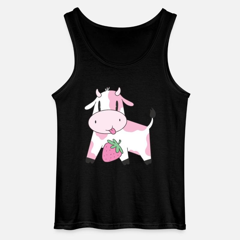Strawberry Cow - Gildan Männer Tank Top - Schwarz