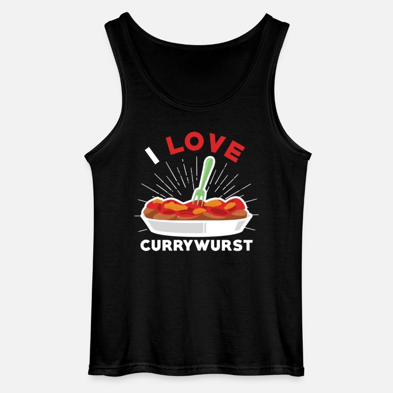 Currywurst Ich liebe Currywurst - Gildan Männer Tank Top - Schwarz