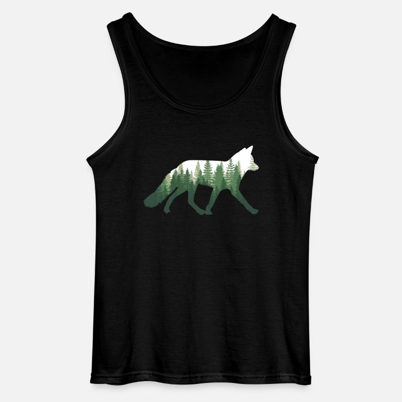 Fuchs Natur Wald - Gildan Männer Tank Top - Schwarz