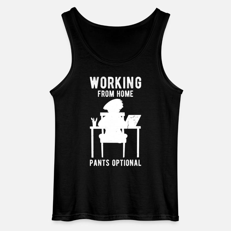 Zuhause arbeiten Spruch lustig - Gildan Männer Tank Top - Schwarz
