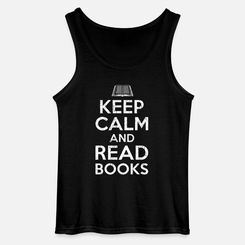 Keep calm read books - Gildan Men’s Tank Top - black