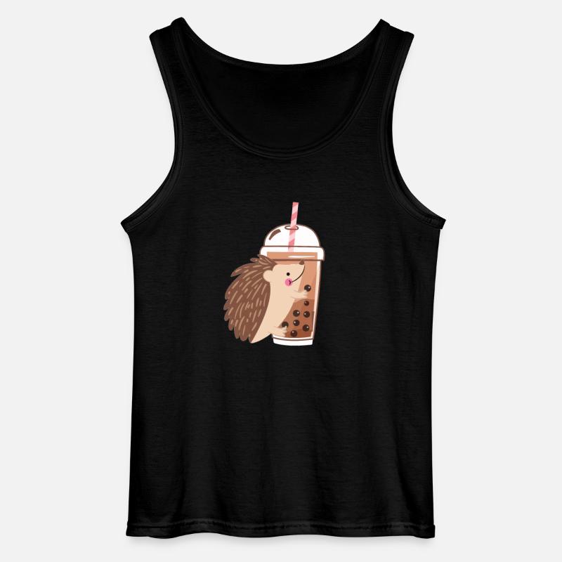Bubble Tea Igel - Gildan Männer Tank Top - Schwarz