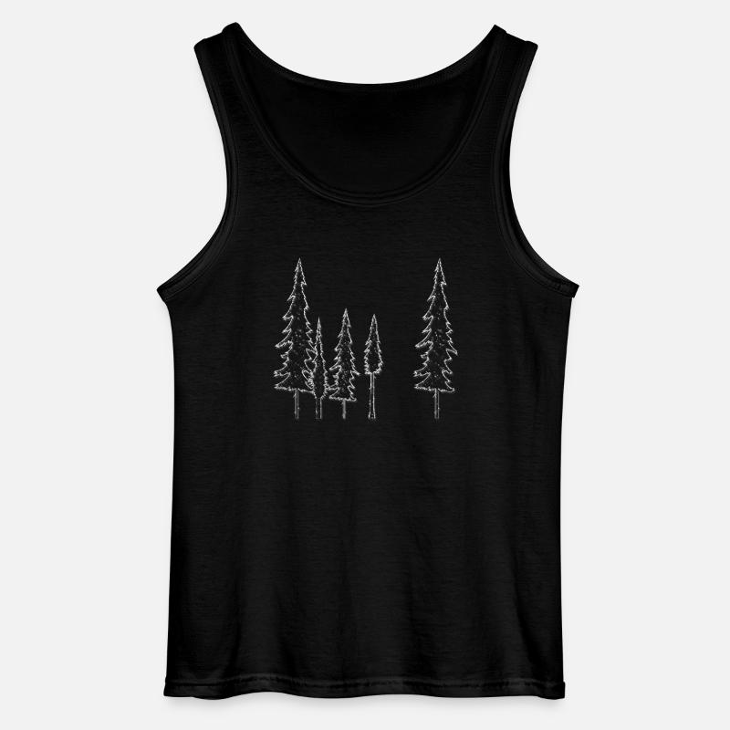 Trees Forest - Gildan Men’s Tank Top - black
