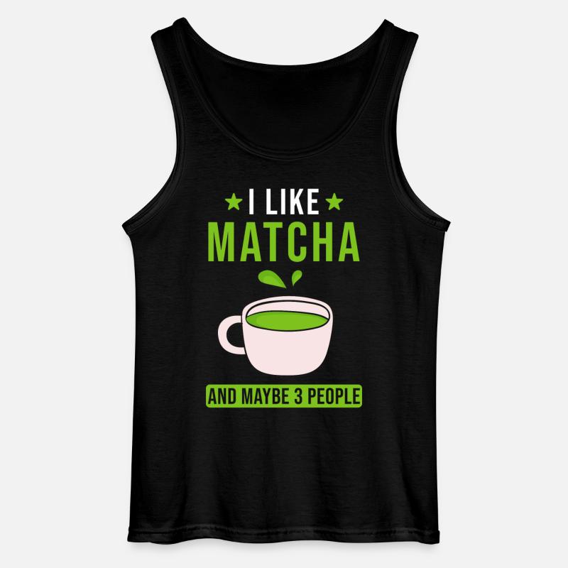 Matcha Tee Spruch - Gildan Männer Tank Top - Schwarz
