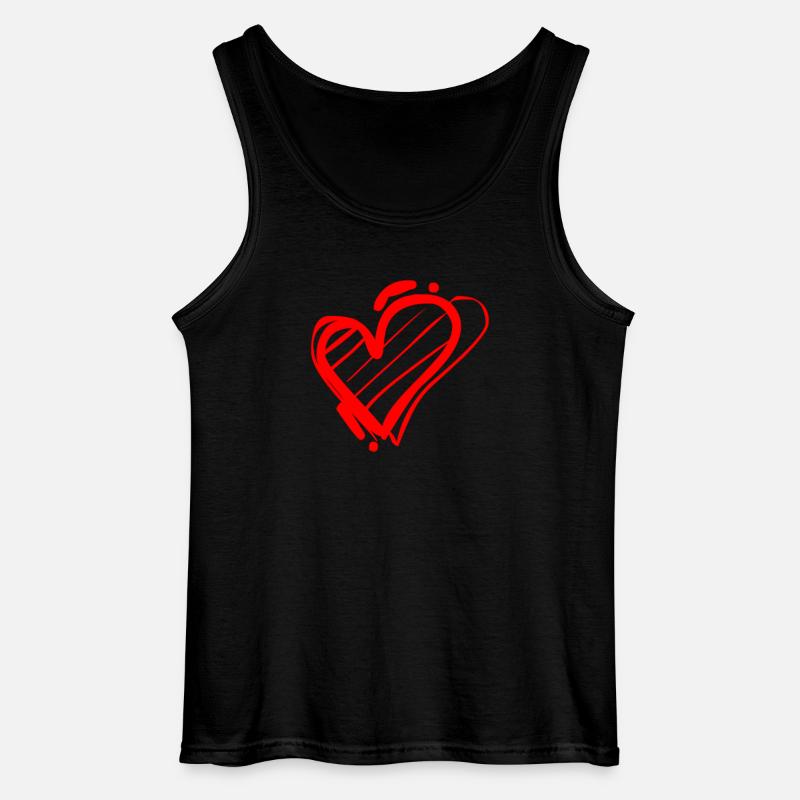 Herz - Gildan Männer Tank Top - Schwarz