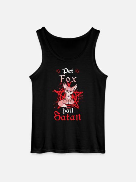 Pet Fox Hail Satan - Gildan Men’s Tank Top - black