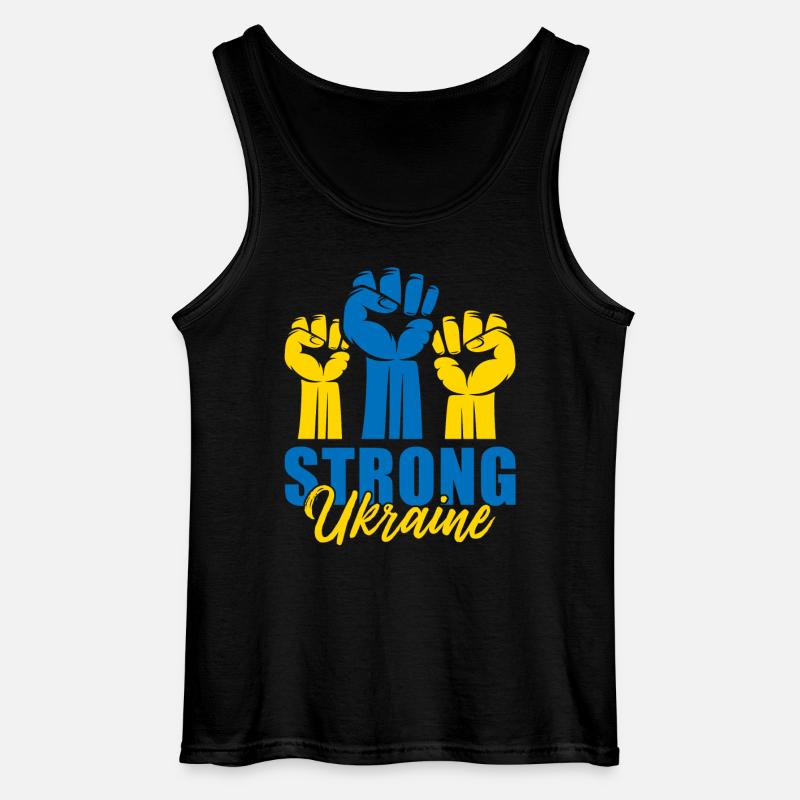 Strong Ukraine Faust - Gildan Männer Tank Top - Schwarz