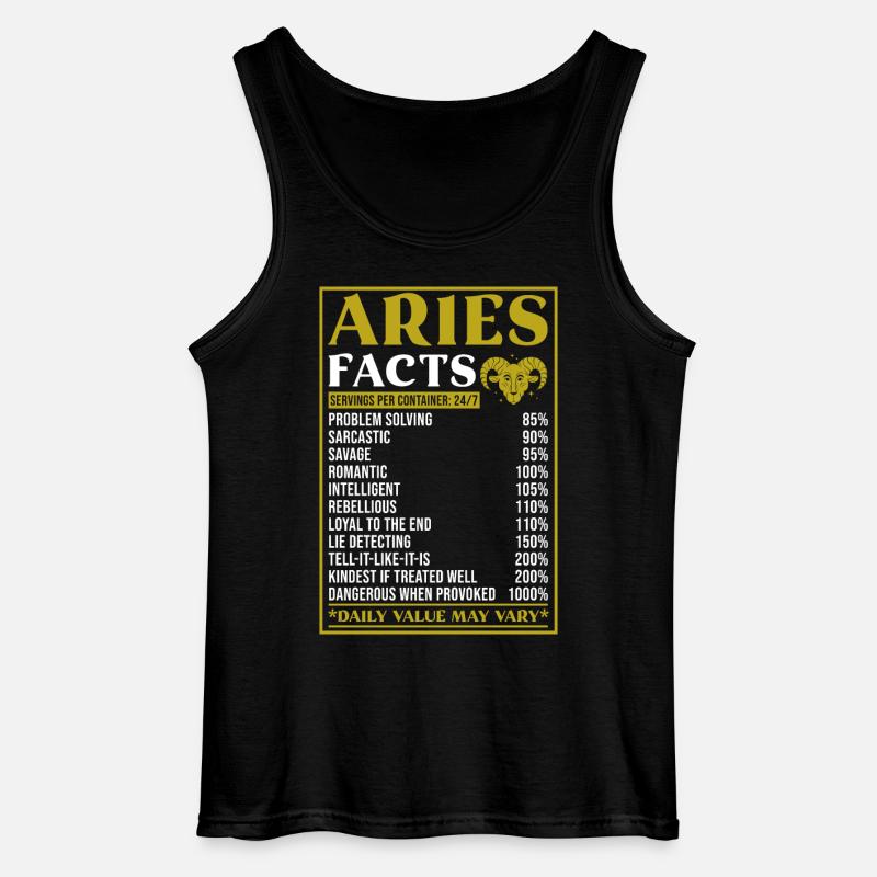 Widder Sternzeichen Geschenk Fakten - Gildan Männer Tank Top - Schwarz