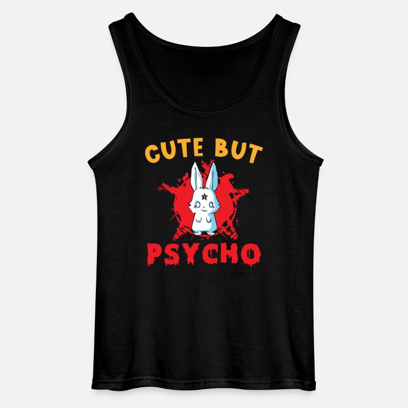 Cute but Psycho Hase Goth - Gildan Männer Tank Top - Schwarz