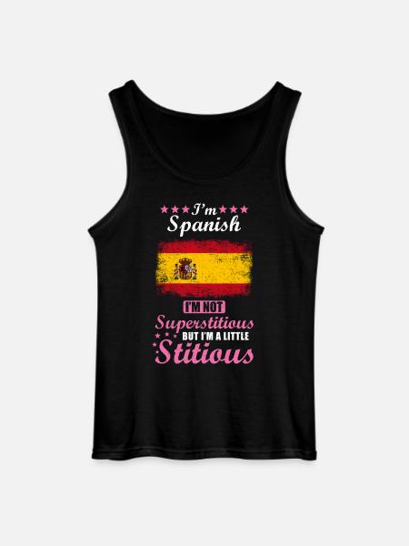 Spaniard Gift funny saying Spain - Gildan Men’s Tank Top - black