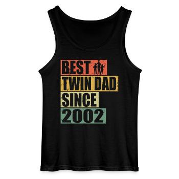Twins Father Twin Father since 2002 - Gildan Men’s Tank Top - black - Front - AI Model Male 185 dark (185cm)