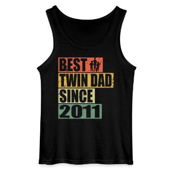 Twins Father Twin Father since 2011 - Gildan Men’s Tank Top - black - Front - AI Model Male 185 dark (185cm)