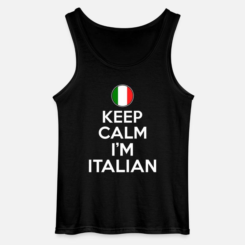 Keep calm im italian - Gildan Männer Tank Top - Schwarz