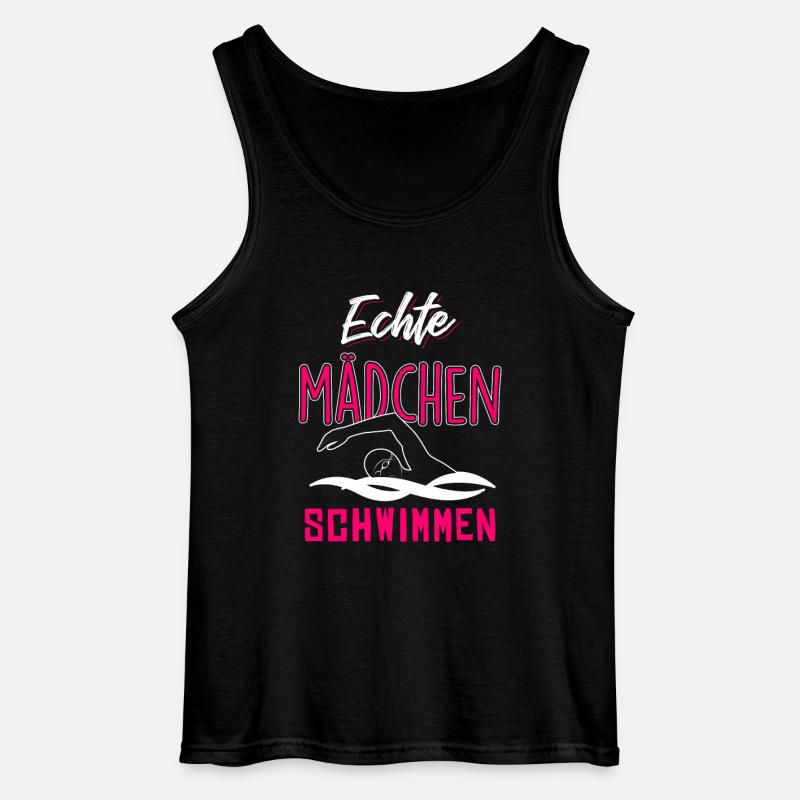 Echte Mädchen schwimmen - Gildan Männer Tank Top - Schwarz