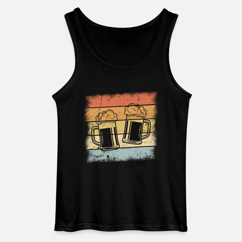 Bier Retro Design - Gildan Männer Tank Top - Schwarz