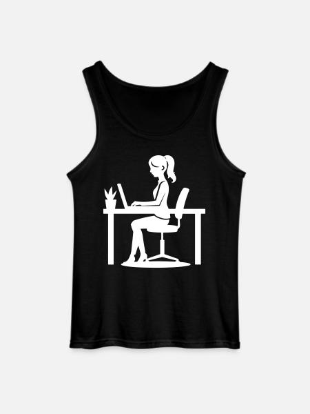 Worker Woman Computer Job - Gildan Men’s Tank Top - black