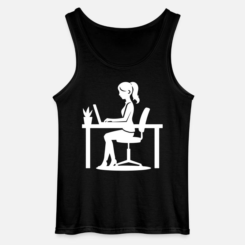 Arbeiter Frau Computer Job - Gildan Männer Tank Top - Schwarz