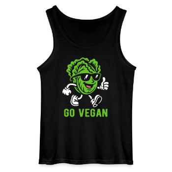 Salade - Go Vegan - Régime végétalien - Débardeur Gildan Homme - noir - Devant - AI Model Male 185 dark (185cm)