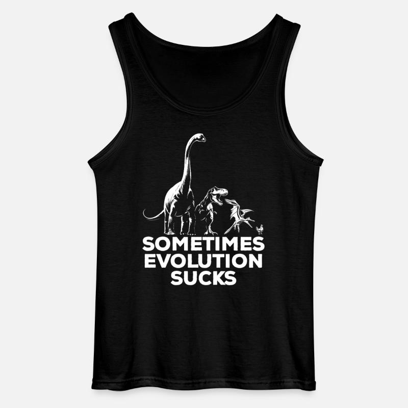 Parfois, l’évolution craint - Dinosaure - Poulet - Débardeur Gildan Homme - noir