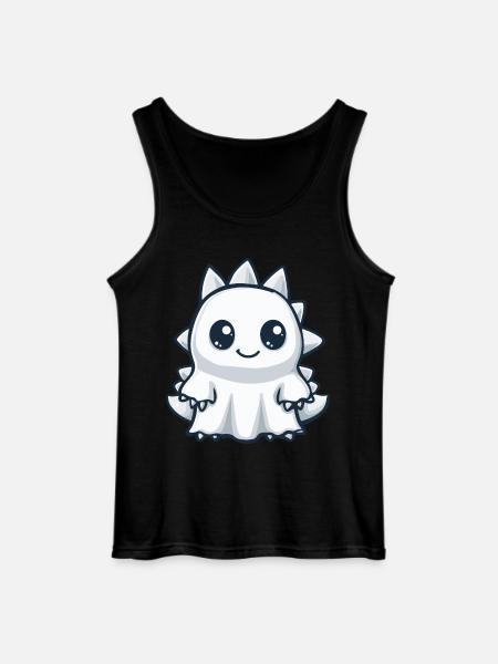 Dinosaur Stegosaurus Halloween Ghost - Gildan Men’s Tank Top - black