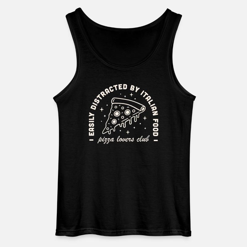 Humorvolle Pizza - Gildan Männer Tank Top - Schwarz