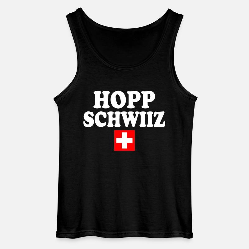 Hopp schwiiz - Gildan Männer Tank Top - Schwarz