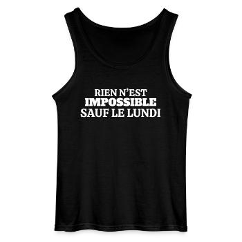 rien n'est impossible sauf le lundi - Débardeur Gildan Homme - noir - Devant - AI Model Male 185 dark (185cm)