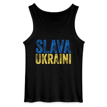 Slava Ukraini - Débardeur Gildan Homme - noir - Devant - AI Model Male 185 dark (185cm)