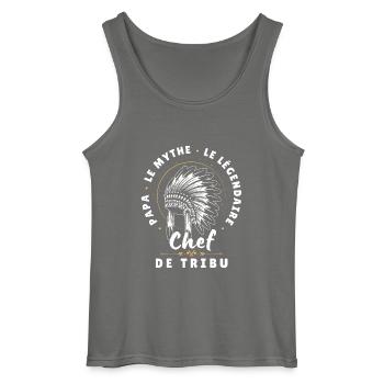 Papa le mythe le légendaire Chef de tribu - Débardeur Gildan Homme - charbon - Devant - AI Model Male 185 dark (185cm)