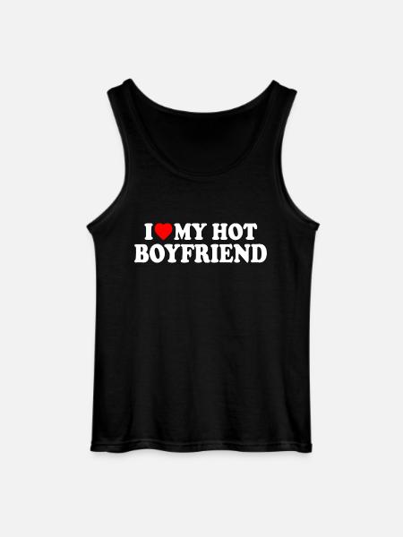 i love my hot boyfriend - Gildan tanktop til mænd - sort