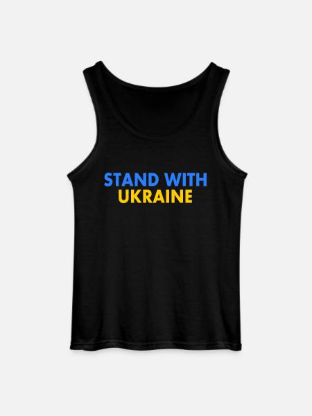 stand with ukraine - Gildan Men’s Tank Top - black