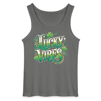 Saint-Patrick Lucky Vibes Design - Débardeur Gildan Homme - charbon - Devant - AI Model Male 185 dark (185cm)