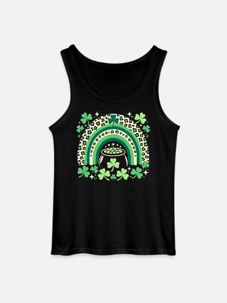 Saint-Patrick arc-en-ciel trèfle chance - Débardeur Gildan Homme - noir