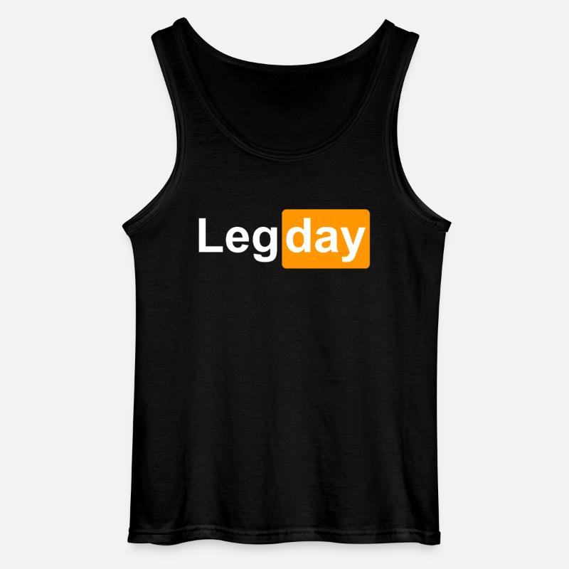 LEG DAY - Beintraining - Gildan Männer Tank Top - Schwarz