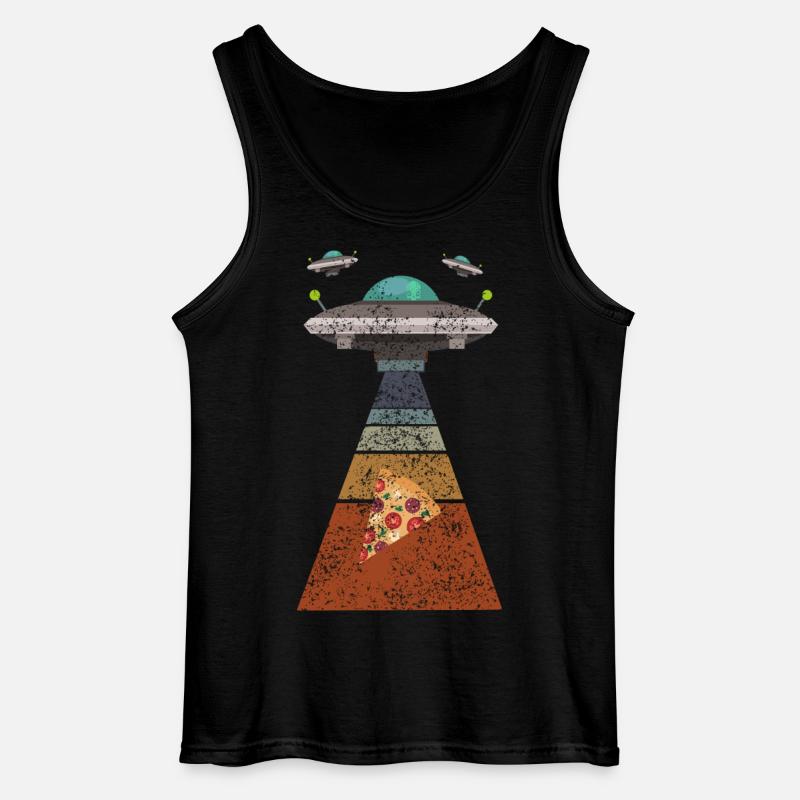 Pizza Ufo - Gildan Männer Tank Top - Schwarz