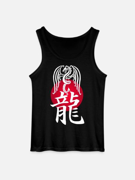 White Dragon from Japan - Gildan Men’s Tank Top - black