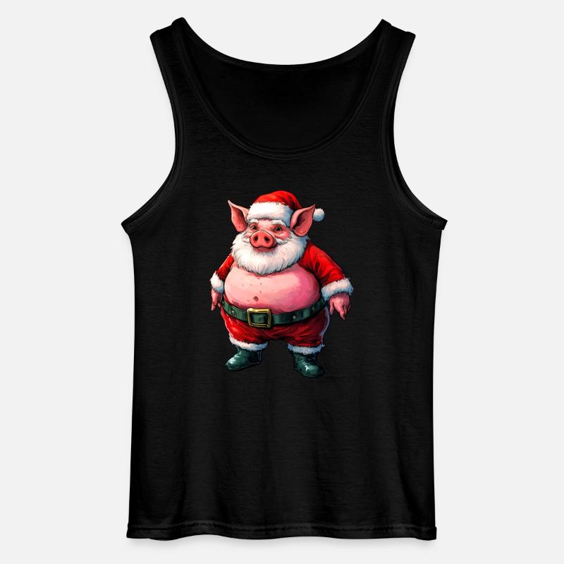 Weihnachten Schwein - Gildan Männer Tank Top - Schwarz