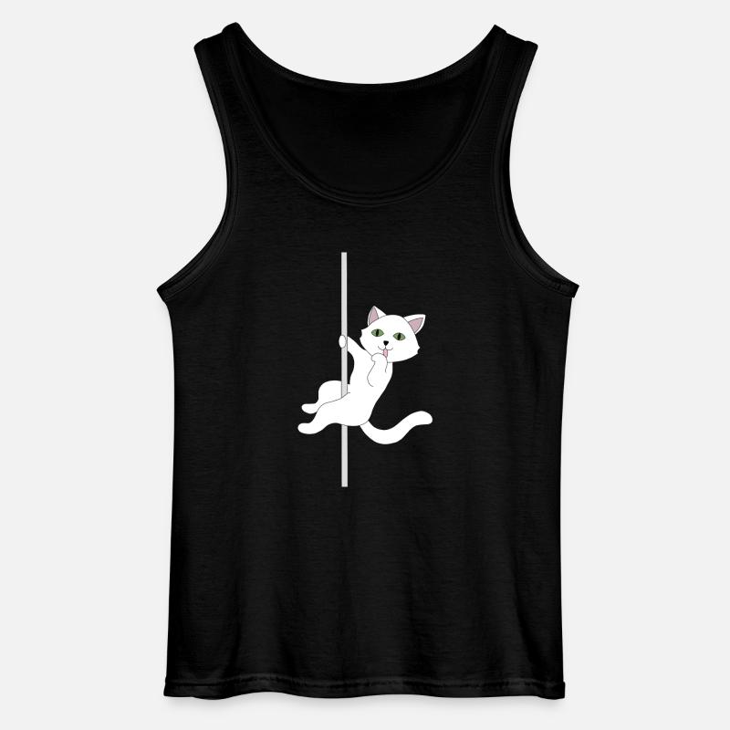 Cat pole dance - Canotta da uomo Gildan - nero