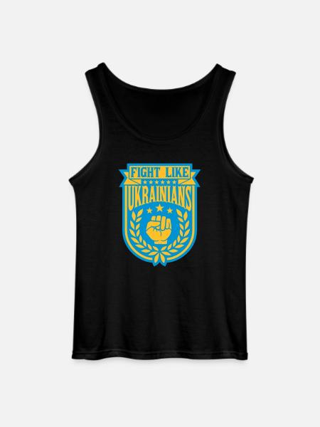 fight like ukrainians quote - Gildan Men’s Tank Top - black