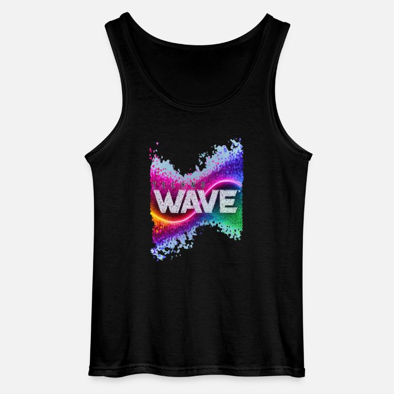 techno wave - Gildan Männer Tank Top - Schwarz