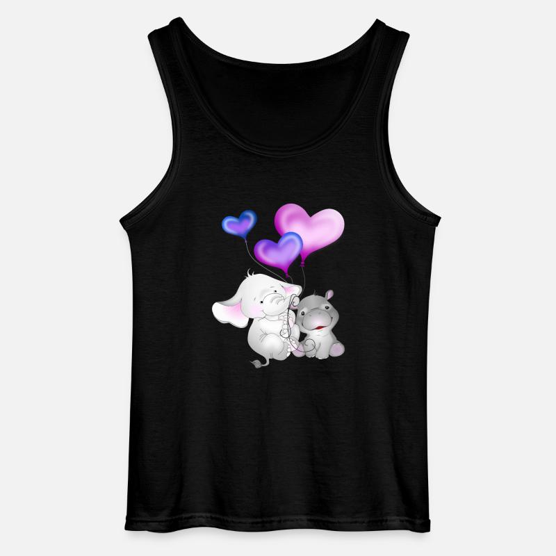 Elefant Luftballon Nilpferd - Gildan Männer Tank Top - Schwarz