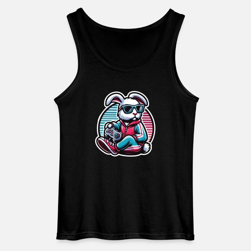 Lässiger Gamer-Hase Mit Controller - Gildan Männer Tank Top - Schwarz