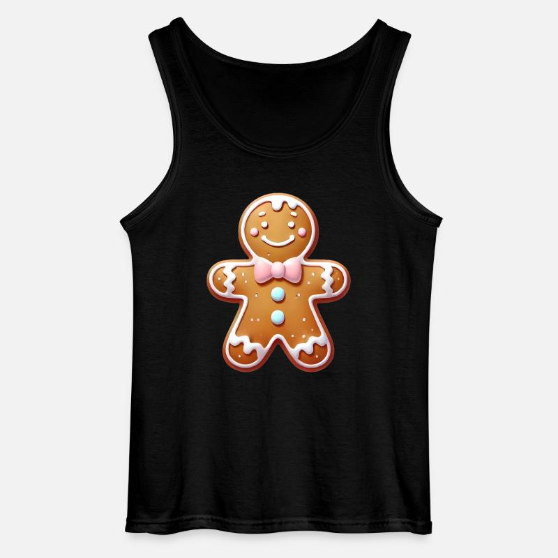Fröhlicher Lebkuchenmann Illustration - Gildan Männer Tank Top - Schwarz