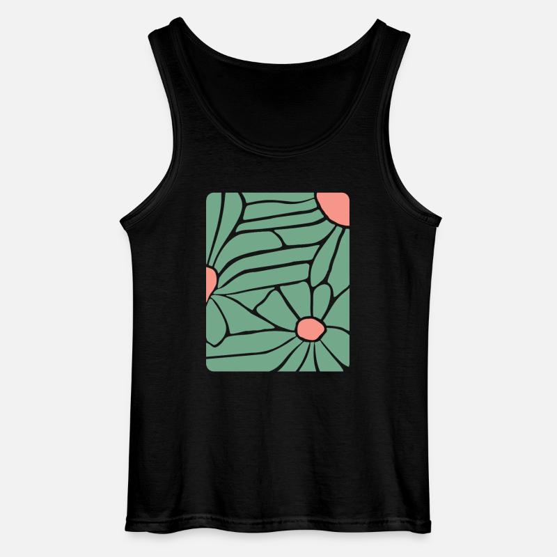 Abstract Floral Boho - Gildan Männer Tank Top - Schwarz