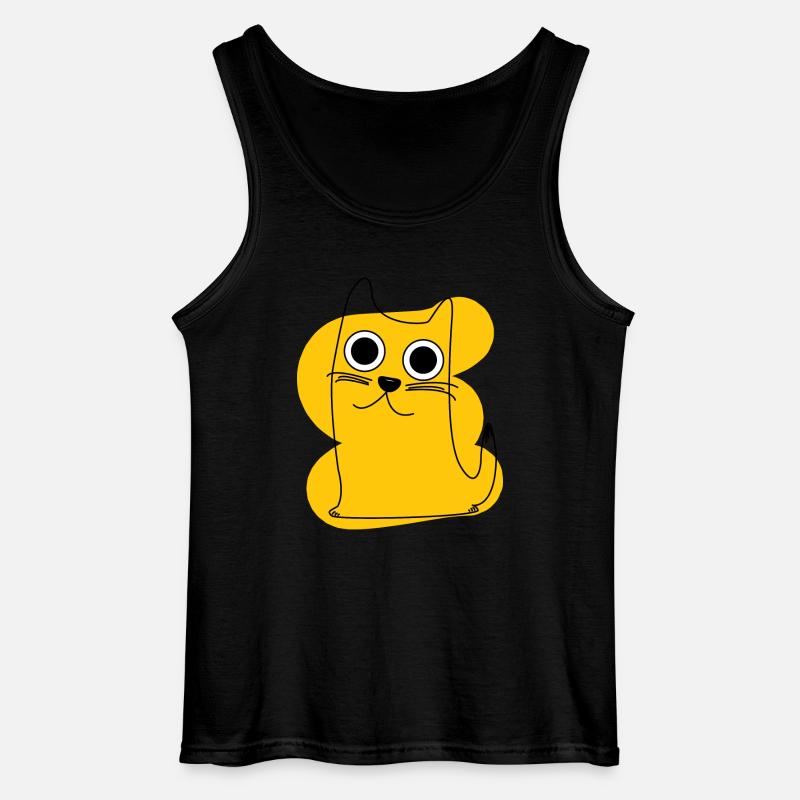 Yellow Cat - Gildan Männer Tank Top - Schwarz