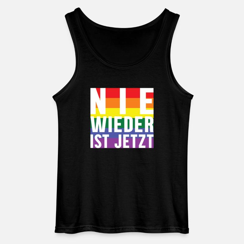 Never again lettering Pride - Gildan Men’s Tank Top - black