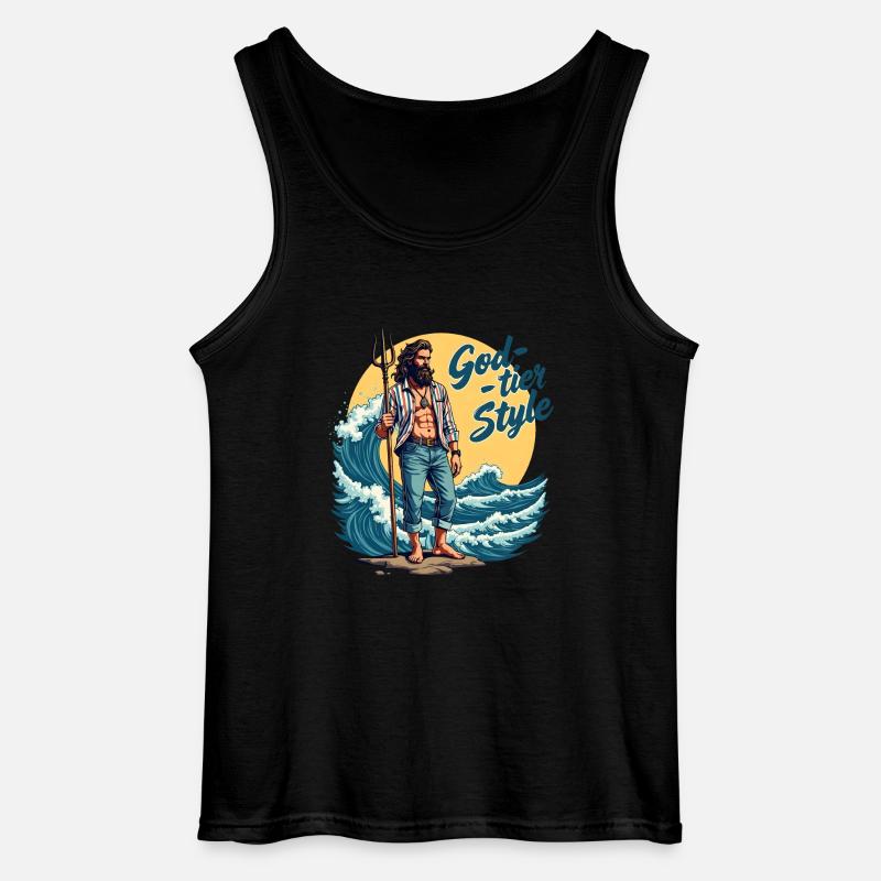 God Tier Style - Hipster Poseidon - Gildan Männer Tank Top - Schwarz